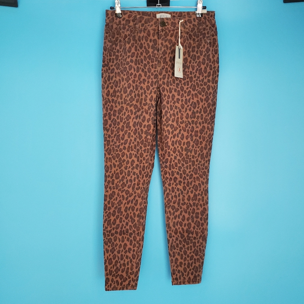 NEW Jolt Skinny Jeans Junior's Size 5/27 Cheetah Print